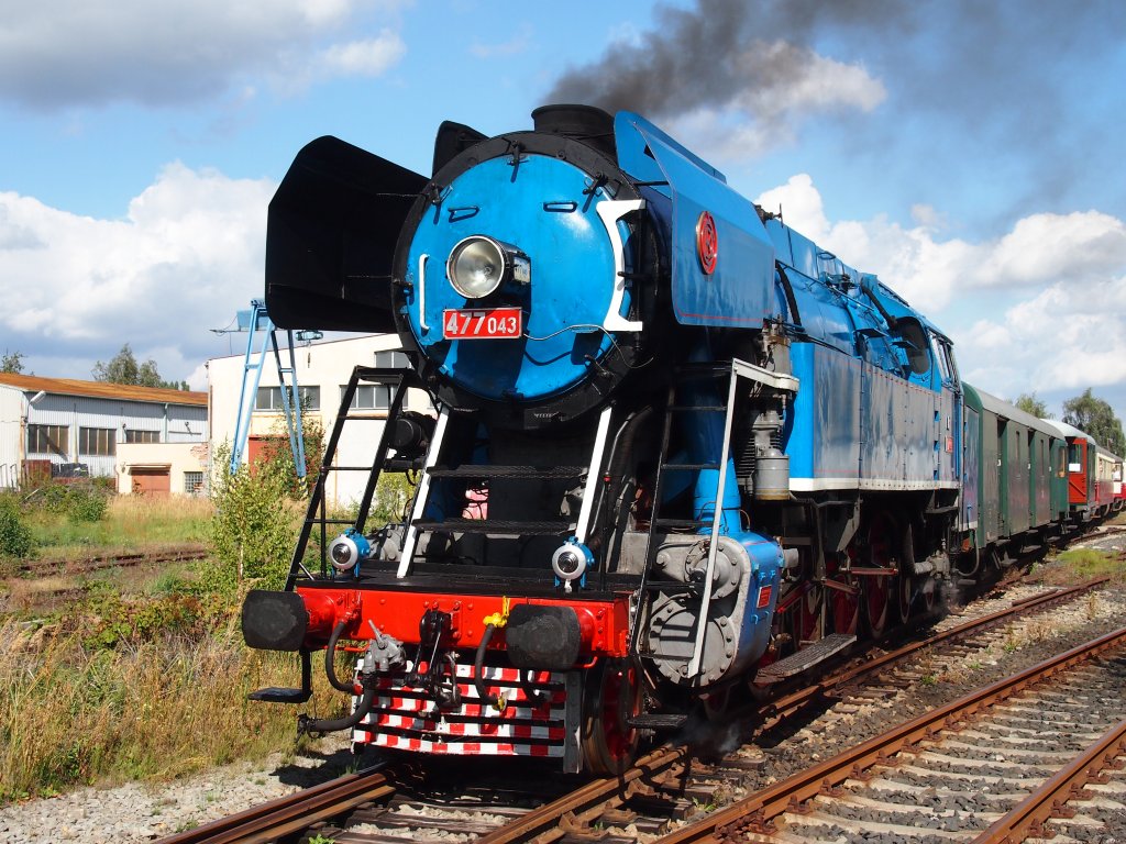 477 043 on 08.09.2012 in depository of Technical Museum Chomutov. Special train from Lun u Rakovnka to Chomutov.