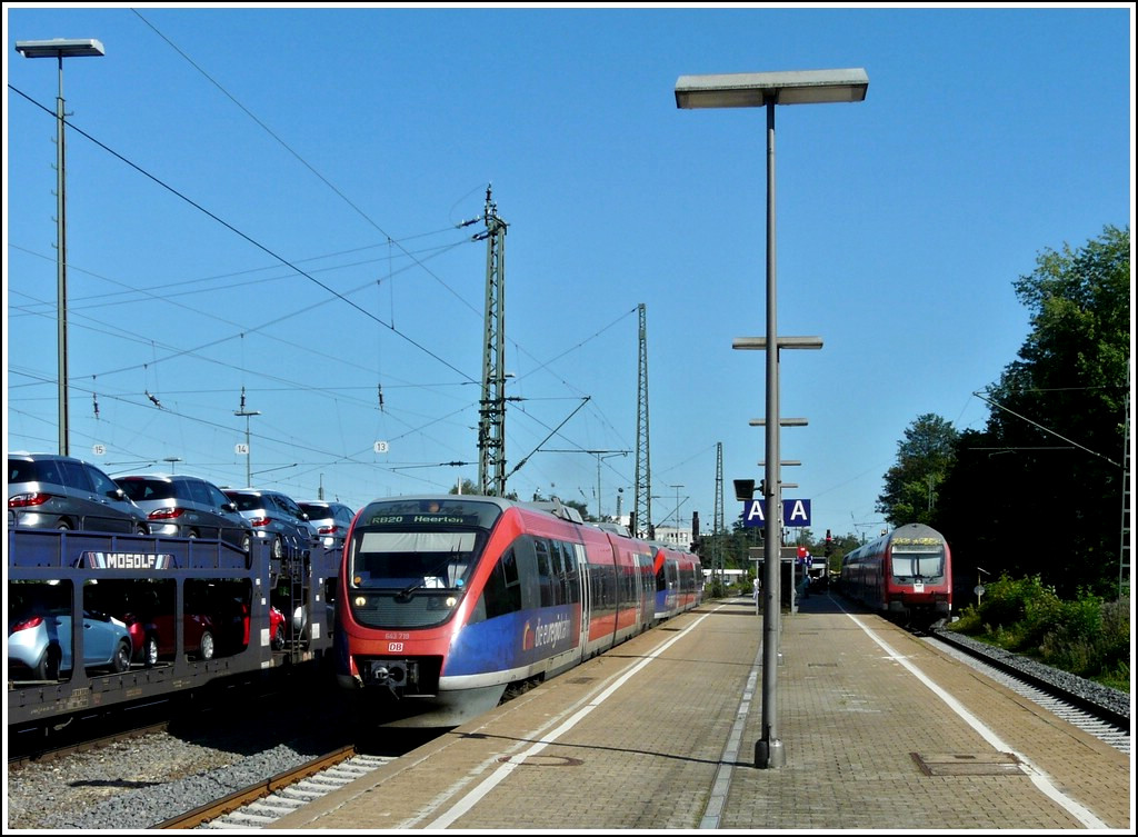 643 double unit as RB 20 to Heerlen (NL) is leaving the station of Aachen West on August 20th, 2011.