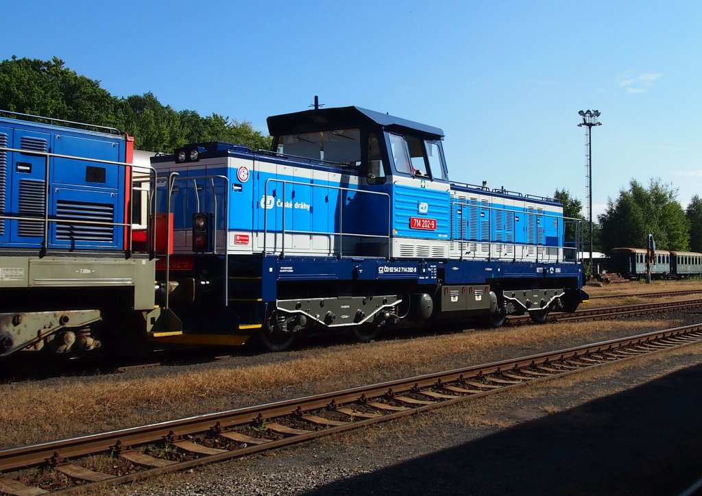 714 202 at the railway station Luzna u Rakovnika in 2012:09:08