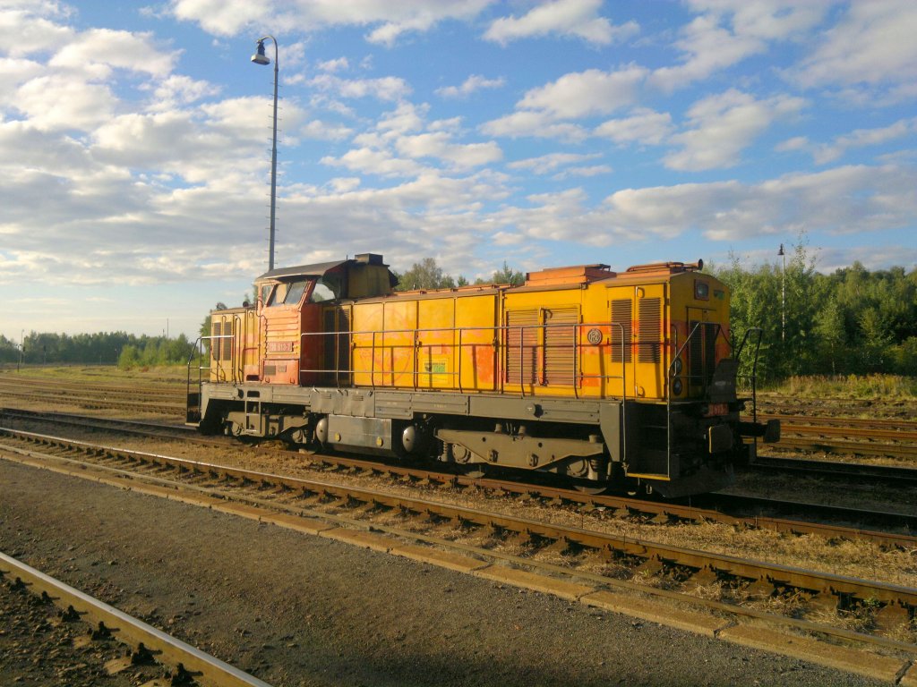 730 613-7 at the raiway station Kladno in 2012:09:15. Privat company KDS Kladno.