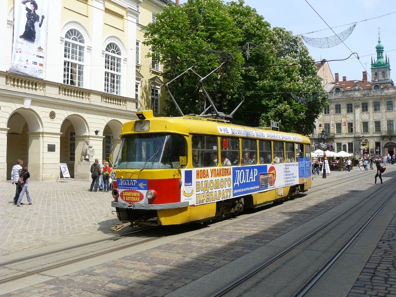 852 in front of the cityhall in the city center. Lviv, Ukraine 25-05-2010.