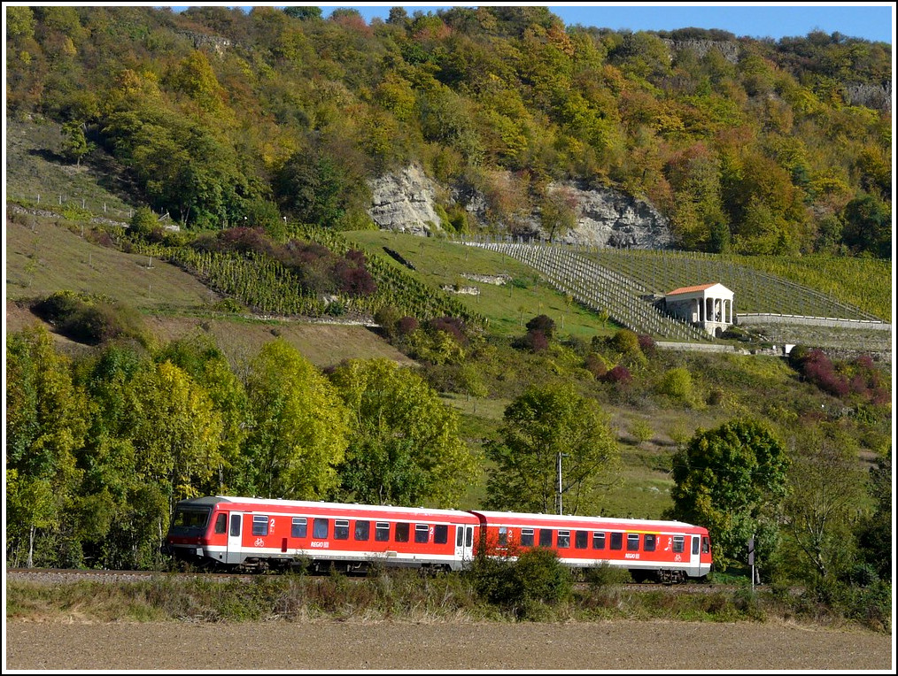 A 628 unit is running through the nice landscape between Wasserbillig (L) and Igel (D) on October 16th, 2011. 