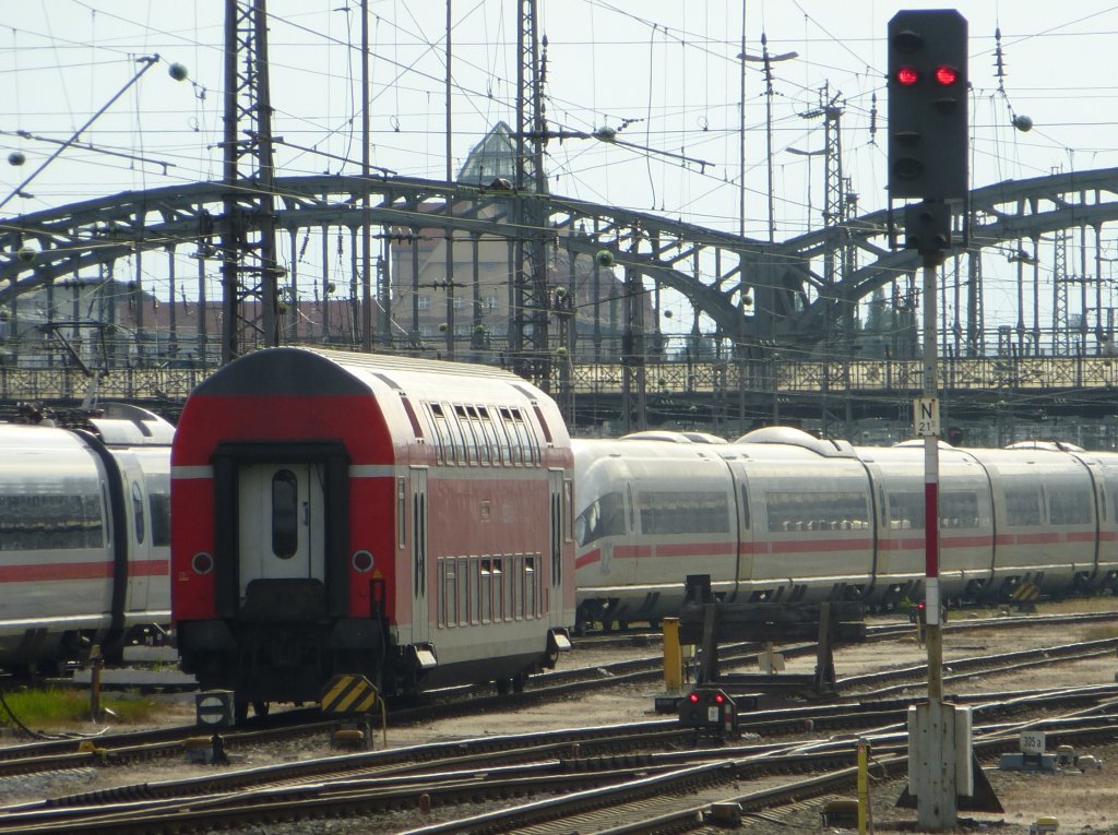 A Doppelstockwagen is standing in Munich main station on May 23rd 2013.