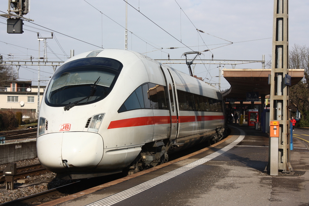 a German ICE stops at Buelach station