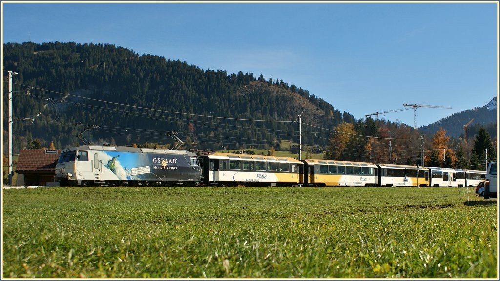 A Golden Pass fast train service on the way to Montreux just after Gstaad.
05.11.2010