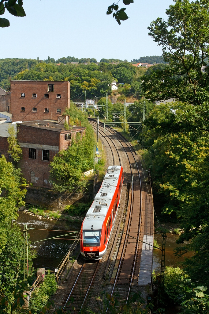 A LINT 41 (648 705 / 205 ) as RB-95 Sieg-Dill-Bahn (Dillenburg - Siegen - Au/Sieg), here on 19.08.2012 at Scheuerfeld/Sieg.
