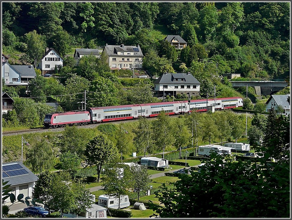 A local train to Luxembourg City is running through Clervaux on June 23rd, 2009.