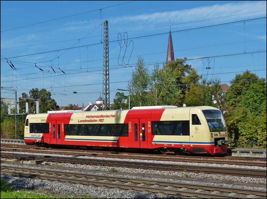 A local train to Stockach is leaving the station of Radolfzell on September 17th, 2012.