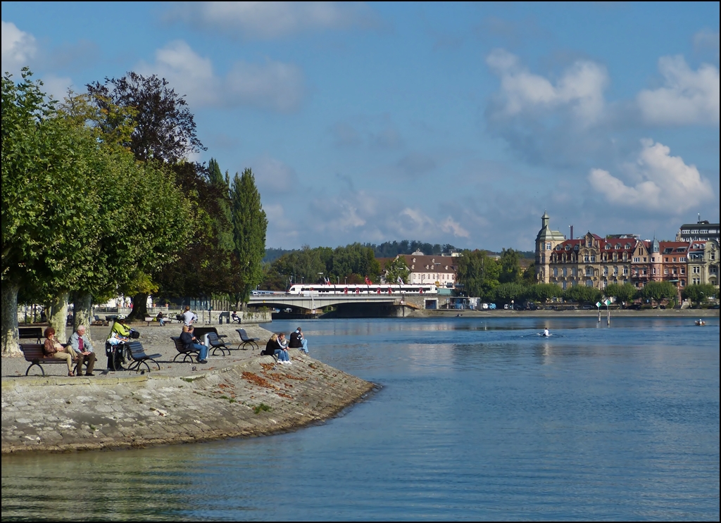 A Seehas is crossing the Rhine bridge in Konstanz on September 13th, 2012.