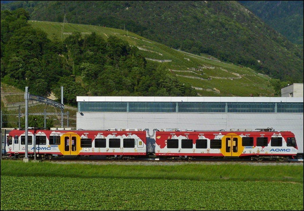 A TPC/AOMC train photographed in Aigle on May 28th, 2012.