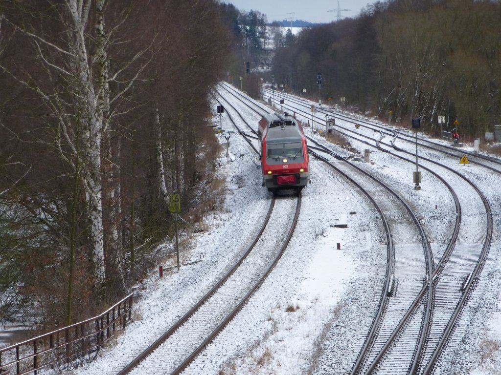 A VT 610 is driving in Oberkotzau on January 11st 2013.