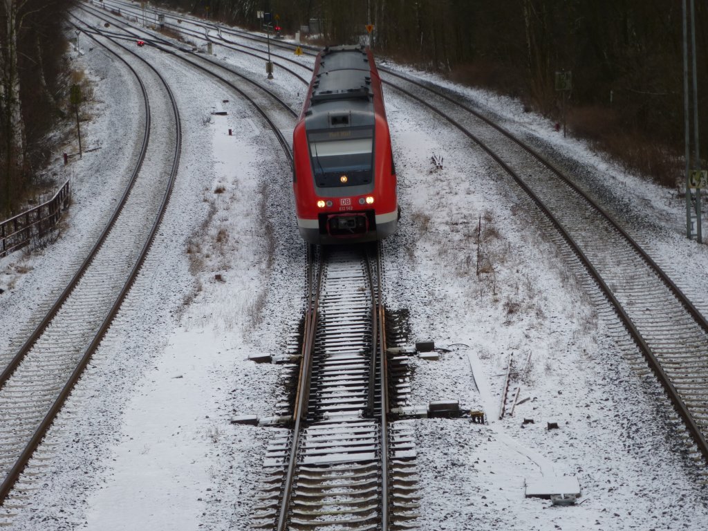 A VT 612 is driving in Oberkotzau on January 11st 2013.