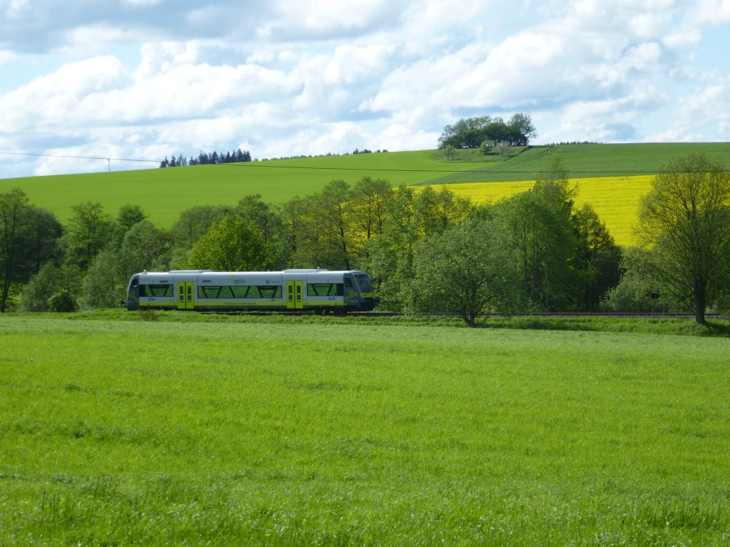 A VT 650 is driving between Seulbitz Frbau on May 20th 2013.