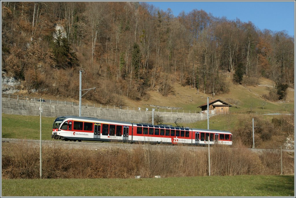 A  zb  local train  Spatz  between Niederried and Ringgenberg. 05.02.2011