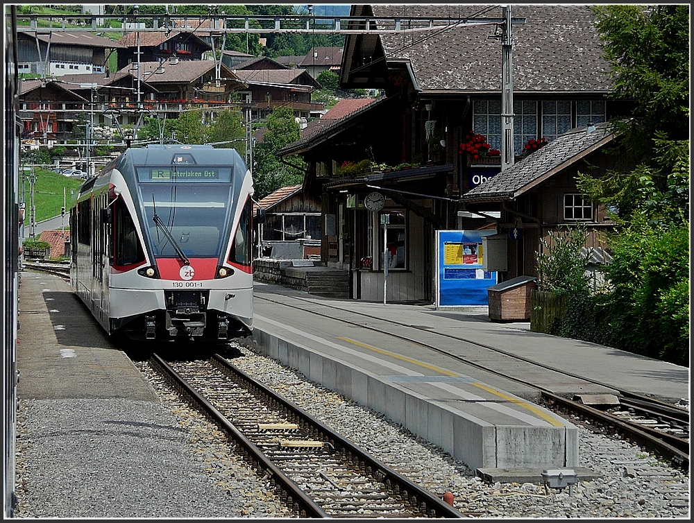 A ZB local train to Interlaken Ost pictured at Oberried am Brienzer See on July 30th, 2008.