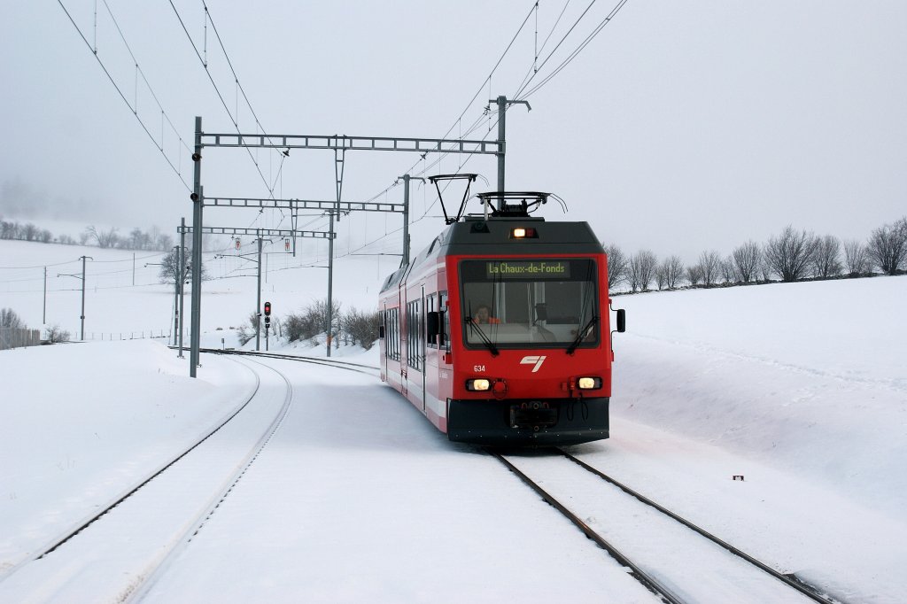 ABDe 2/6 in La Cibourne. 
18.01.2010