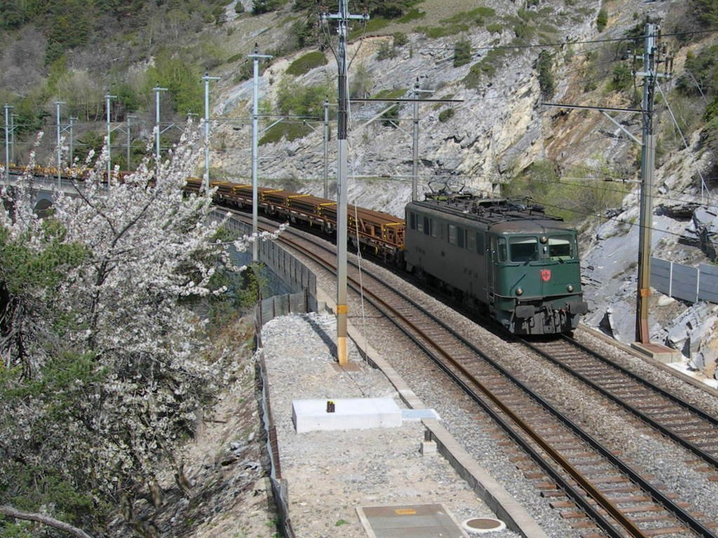 Ae 6/6 with a Cargo train by Hohtenn.
02.05.2006