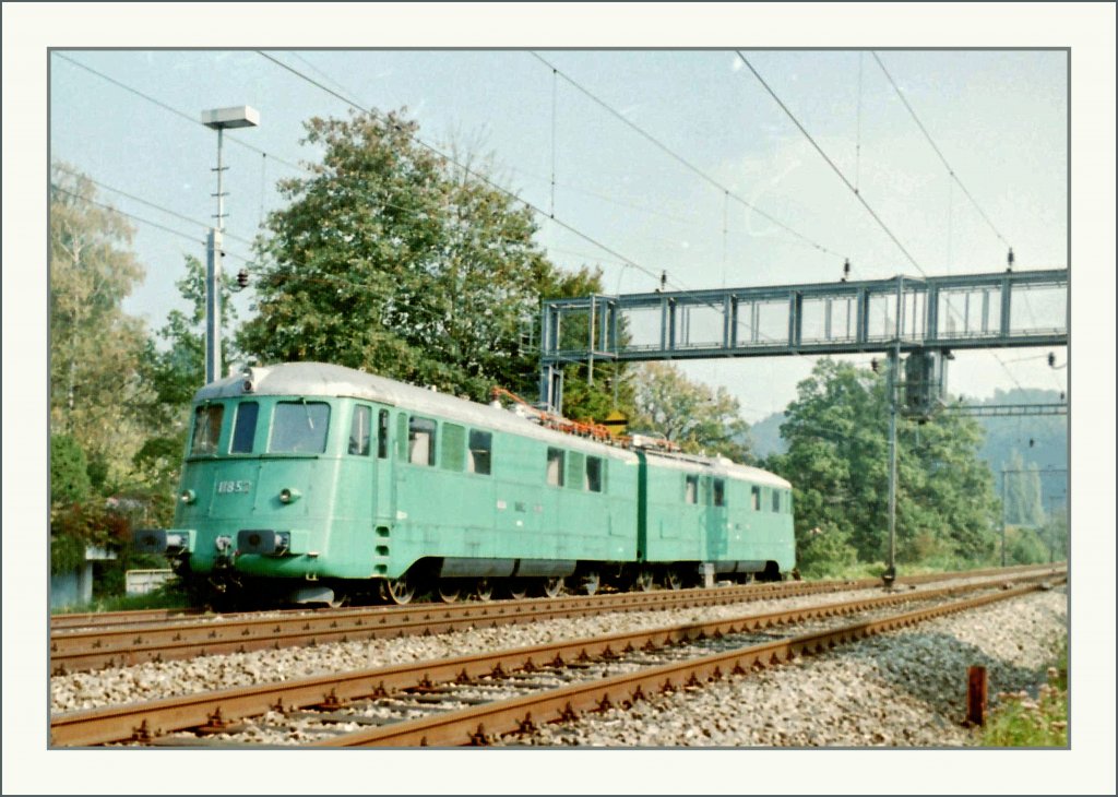 Ae 8/14 11852 is out of order an standing by the service station Luzern Wrzenbach near the Switzerland Transport Museum. 
Autoum 1995