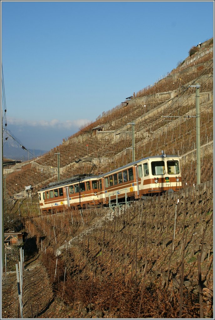 AL BDeh 4/4 301 an Bt on the way from Leysin to Aigle. 
03.01.2011