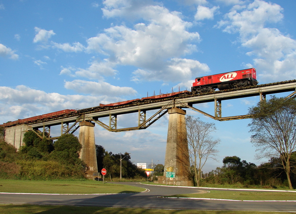ALL 4313 on a high bridge in the outskirts of Curitiba