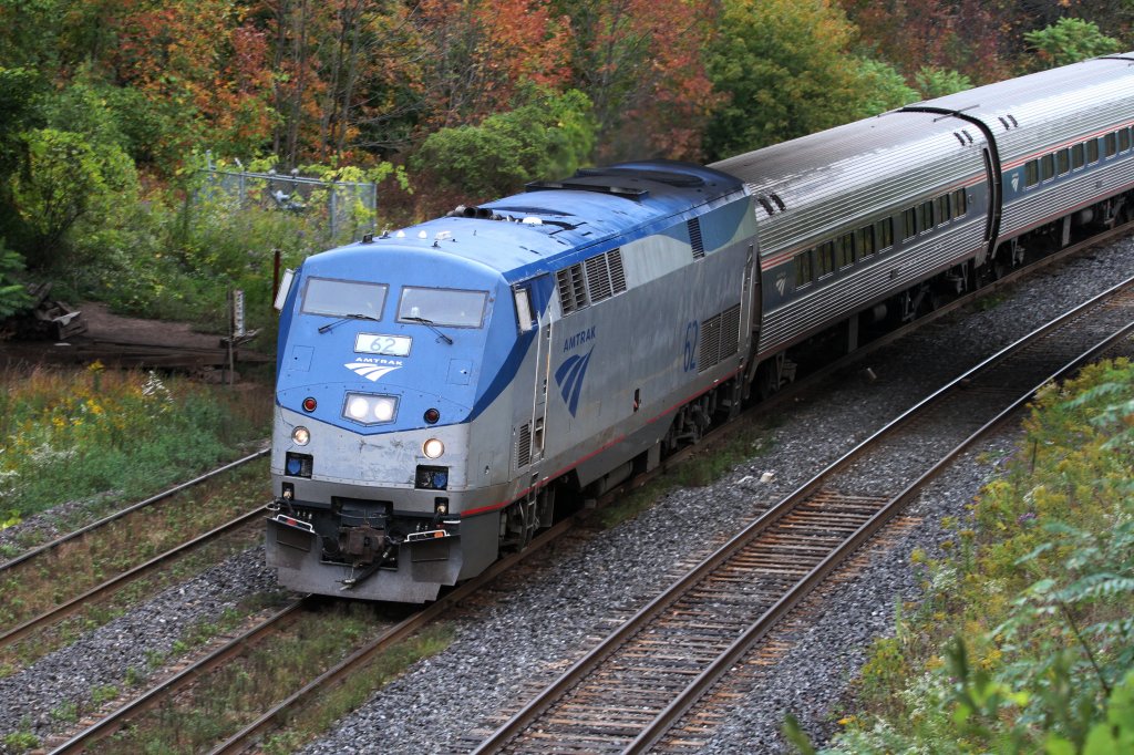 AMTK 62 (P42DC) at 2.10.2010 on Bayview Junction in Hamilton,Ontario. This train (97-64) moves every day from Toronto to New York.