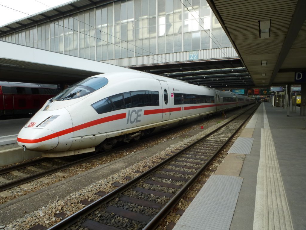 An ICE is standing in Munich main station on May 23rd 2013. 