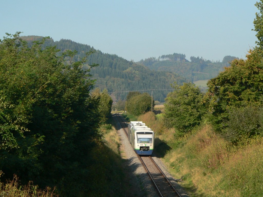 BSB-train to Freiburg (Breisgau) in Bleibach, 2011-10-02