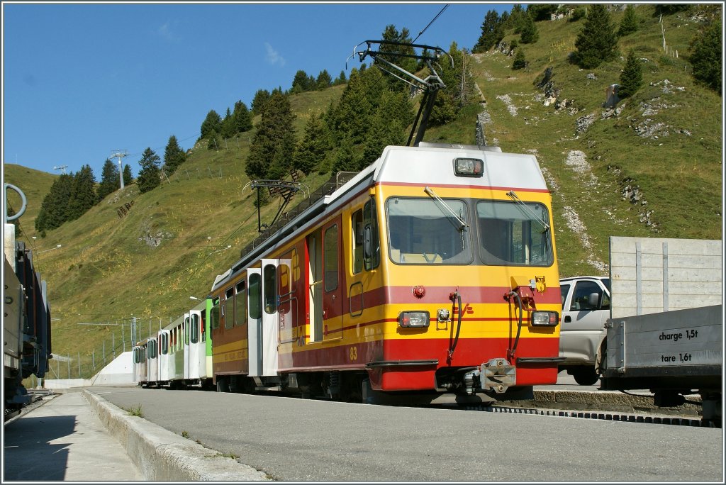 BVB local train in the summit Station  Col-de-Bretaye 
18.08.2011