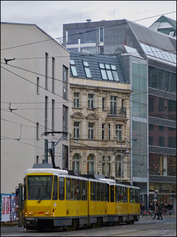 BVG Tram on the line M 4 photographed in Große Präsidentenstraße in Berlin on December 29th, 2012.
