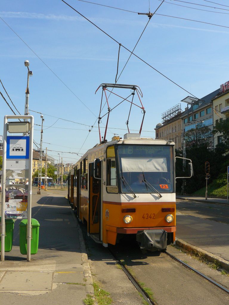 BVK tram 4342 Tatra T5C5 build in 1984. Moszkva Tr,  Budapest 03-09-2011.