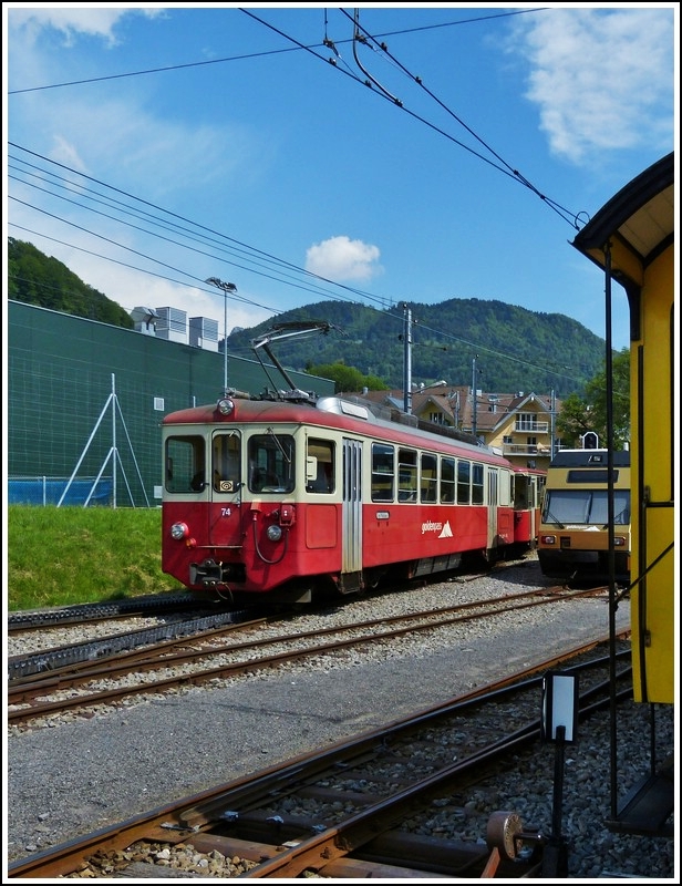 CEV BDeh 2/4 N 74 pictured in Blonay on May 27th, 2012.