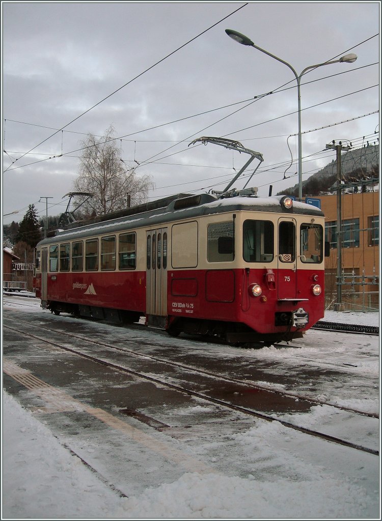 CEV BDeh 2/4 N 75 in Blonay. 
03.02.2013