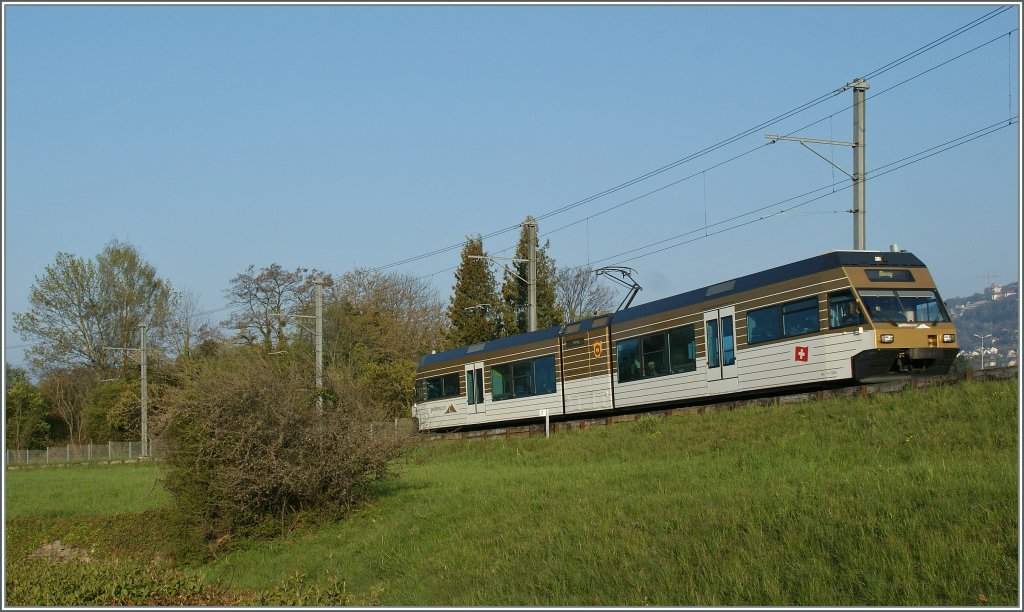 CEV GTW Be 2/6  Blonay  by the  Chteau d'Hauteville . 
17.04.2012