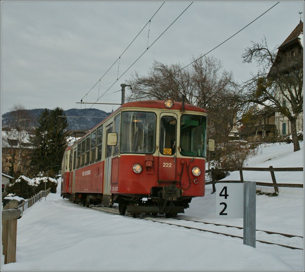 CEV local train to Blonay by La Chiesaz.
13.12.2012