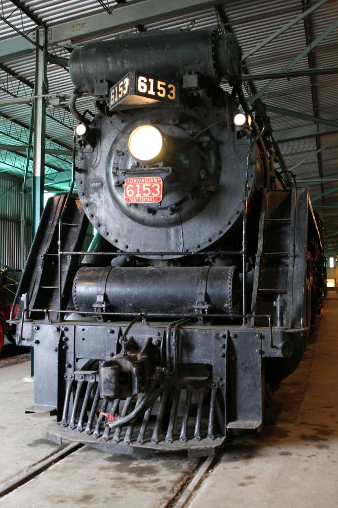 CNR 4-8-4 6153 was built 1929 from Monteral Locomotive Works. 16.9.2010 at Canadian Railway Museum in Delson,Qc.