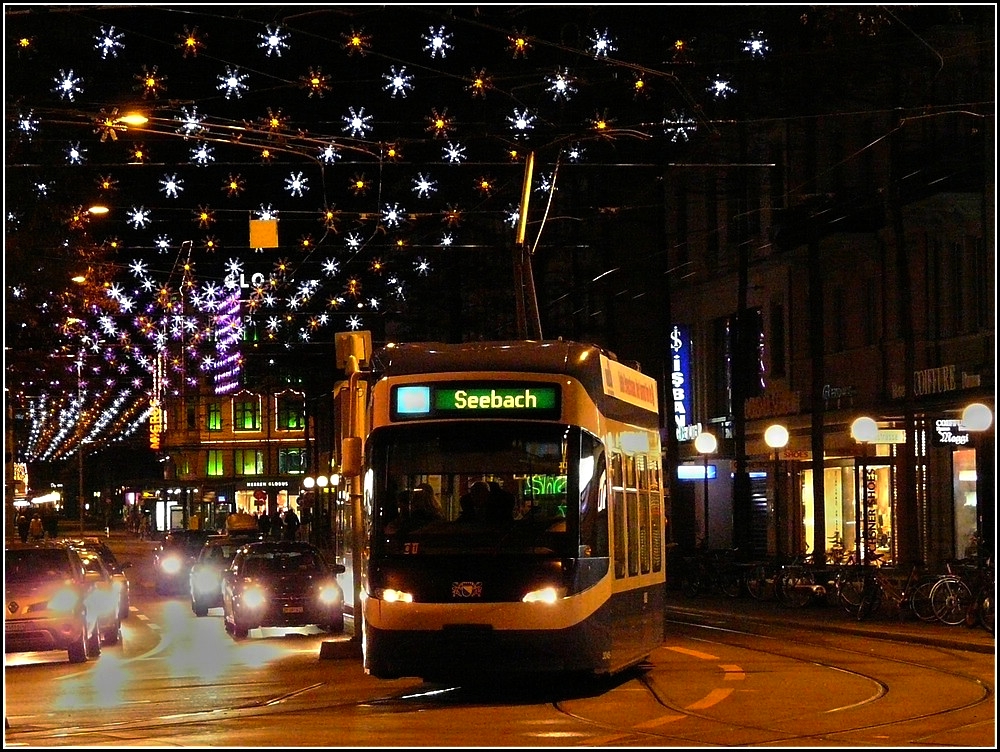 Cobra tram picutred near the main station of Zrich on December 26th, 2009. 