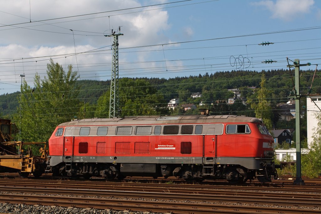 Diesel lokcomotive 218261-6 of the Bahnbau group at the 26.06.2011 in Betzdorf/Sieg. The locomotive was built in 1973 from Henschel under the serial number  31738.