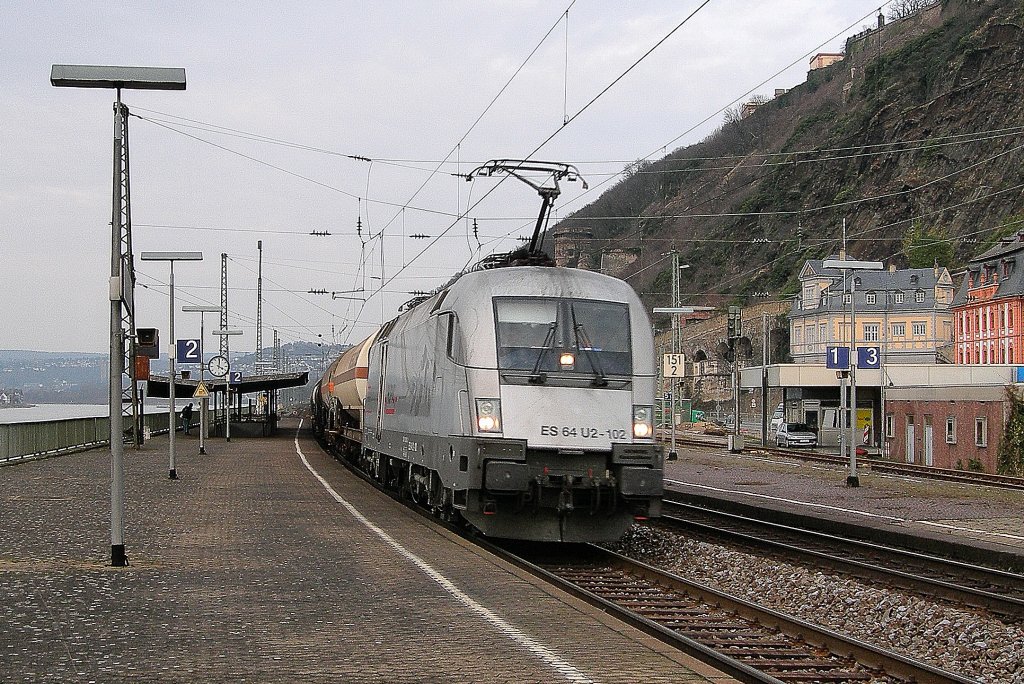 ES 64 U2 102 in Koblenz Ehrenbreitstein. 
21.02.2008
