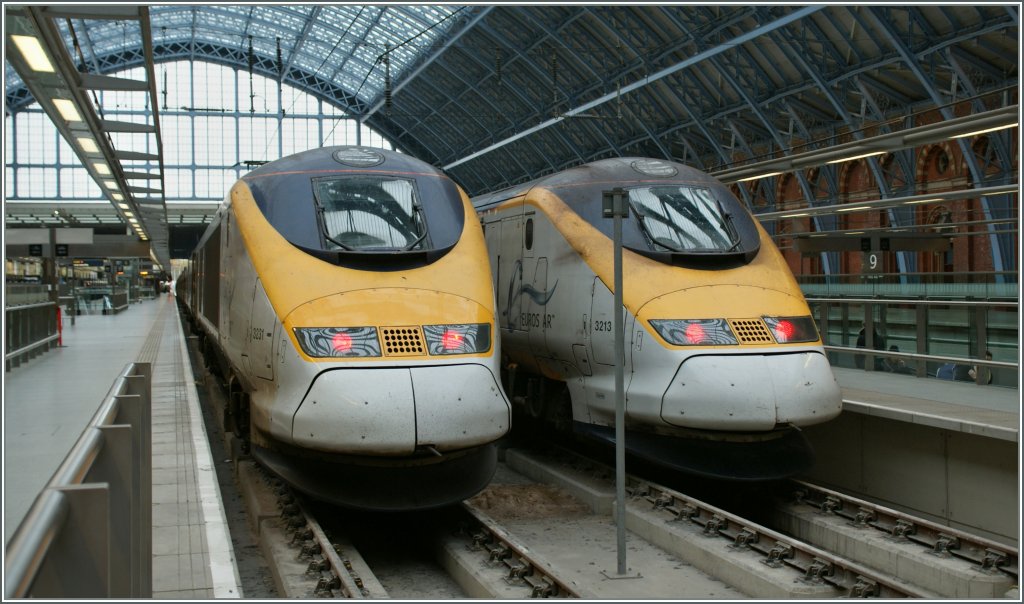 Eurostars in the old St Pancras Station in London.
12.11.2012