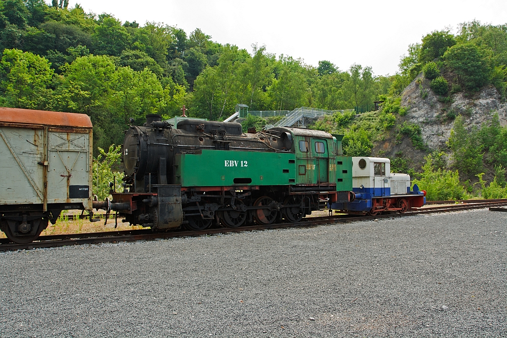 Ex locomotive EBV 12 (Eschweiler Bergwerksverein, mine Anna, Alsdorf  Anna No. 12 ) on 05.06.2011in the LWL Industrial Museum Henrichshtte in Hattingen. The locomotive is a Krupp Type  Bergbau , design Dh2t was in 1961 under the serial no. 4248, for coal mine Westphalia, Ahlen iW  10  built.