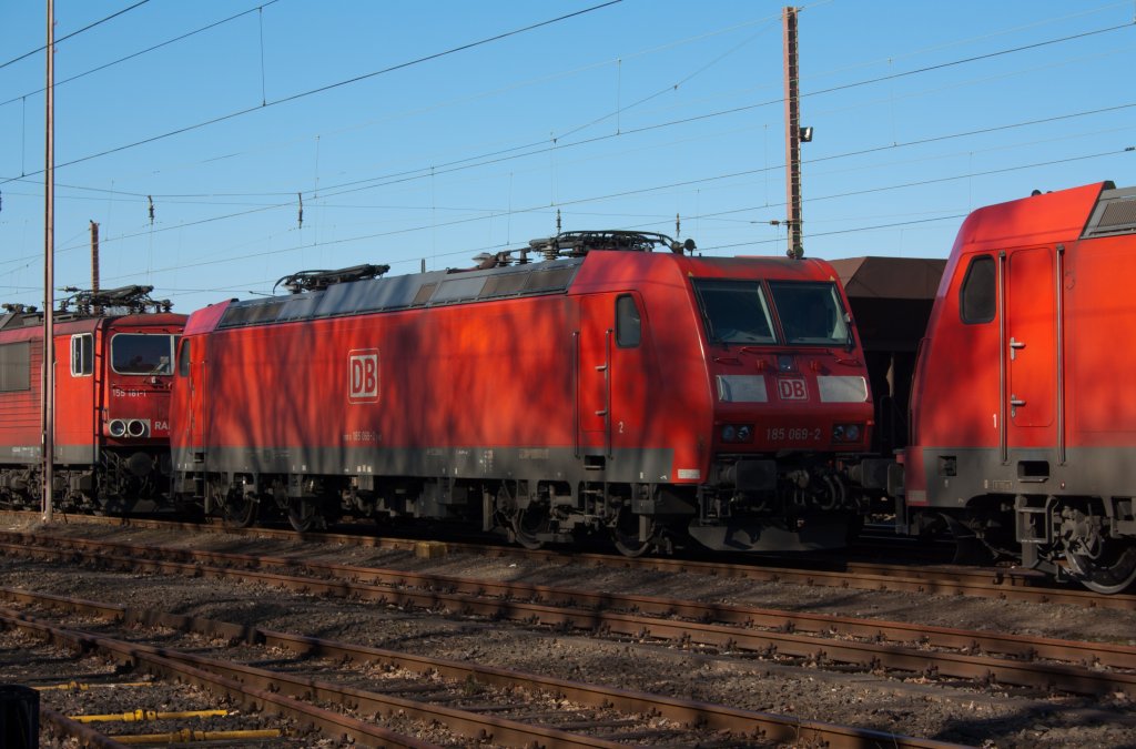 German electric locomotive 185 069-2from the DB parked at the 07/03/2011 in Kreuztal (Germany).