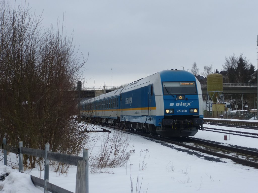 Here 223 068 ( Hof - Munich ) in Oberkotzau on March 3rd 2013.