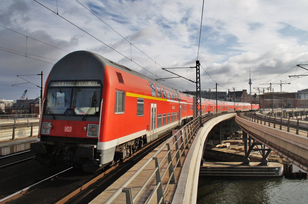 Here a local train from Berlin Charlottenburg to Frankfurt(Oder). Berlin main station, 25.2.2012.