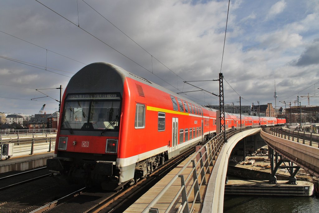 Here a local train from Berlin Charlottenburg to Frankfurt(Oder). Berlin main station, 25.2.2012.