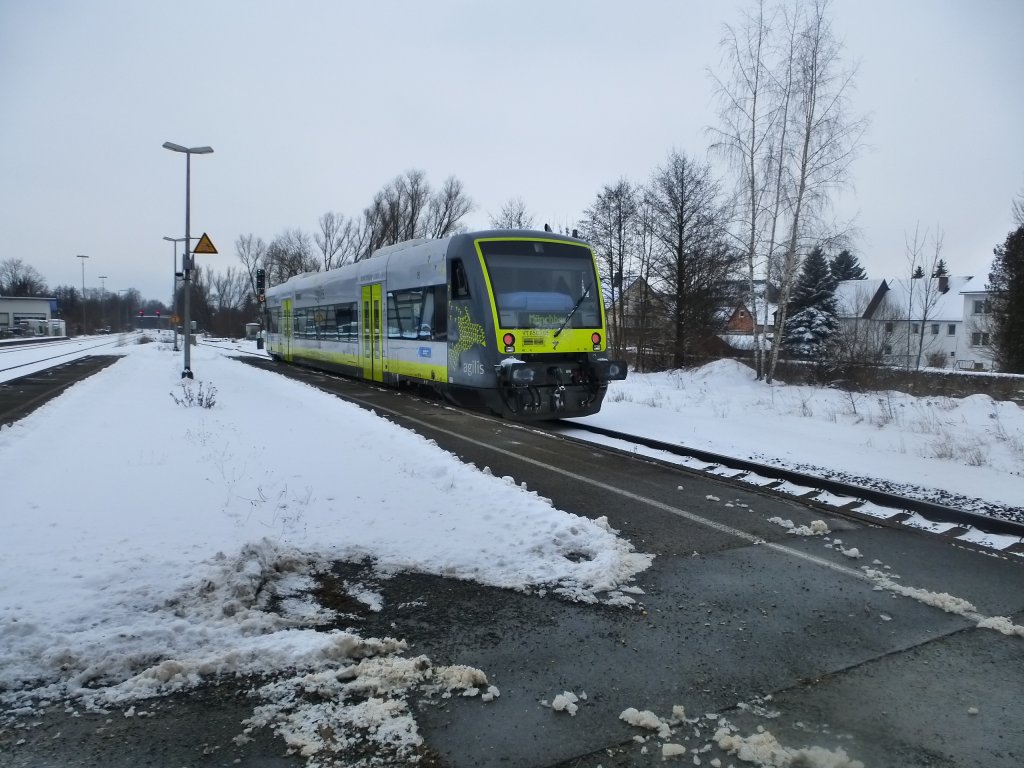 Here a lokal train ( VT 650 ) in Oberkotzau on March 13th 2013.