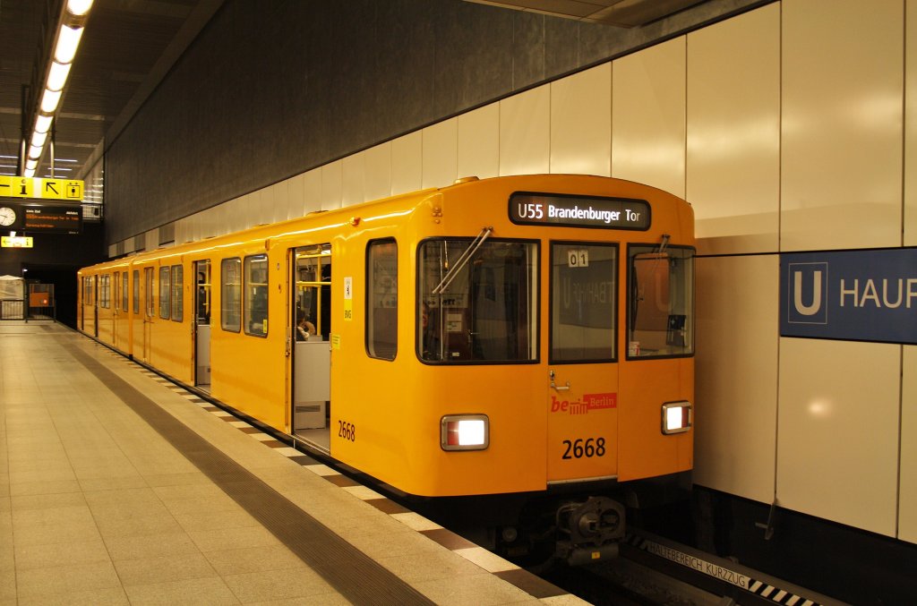 Here is a U55 from Berlin main station to Berlin Brandenburger Tor. Berlin main station, 25.2.2012.