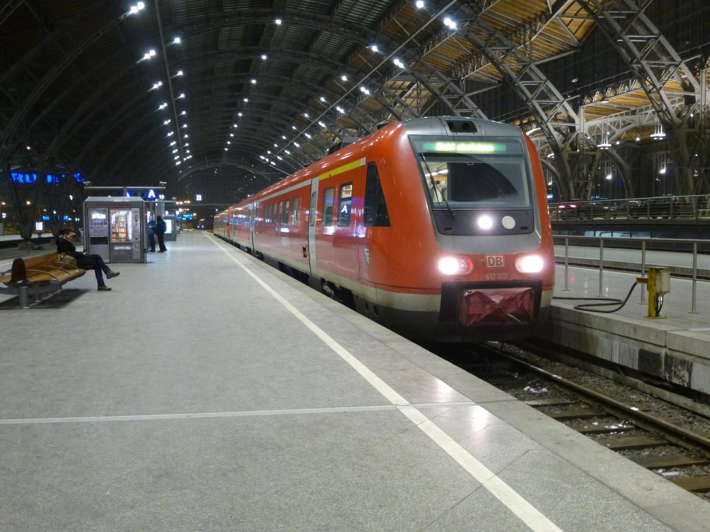 Here the lokal train from Chemnitz to Leipzig here in Leipzig on January 26th 2013.