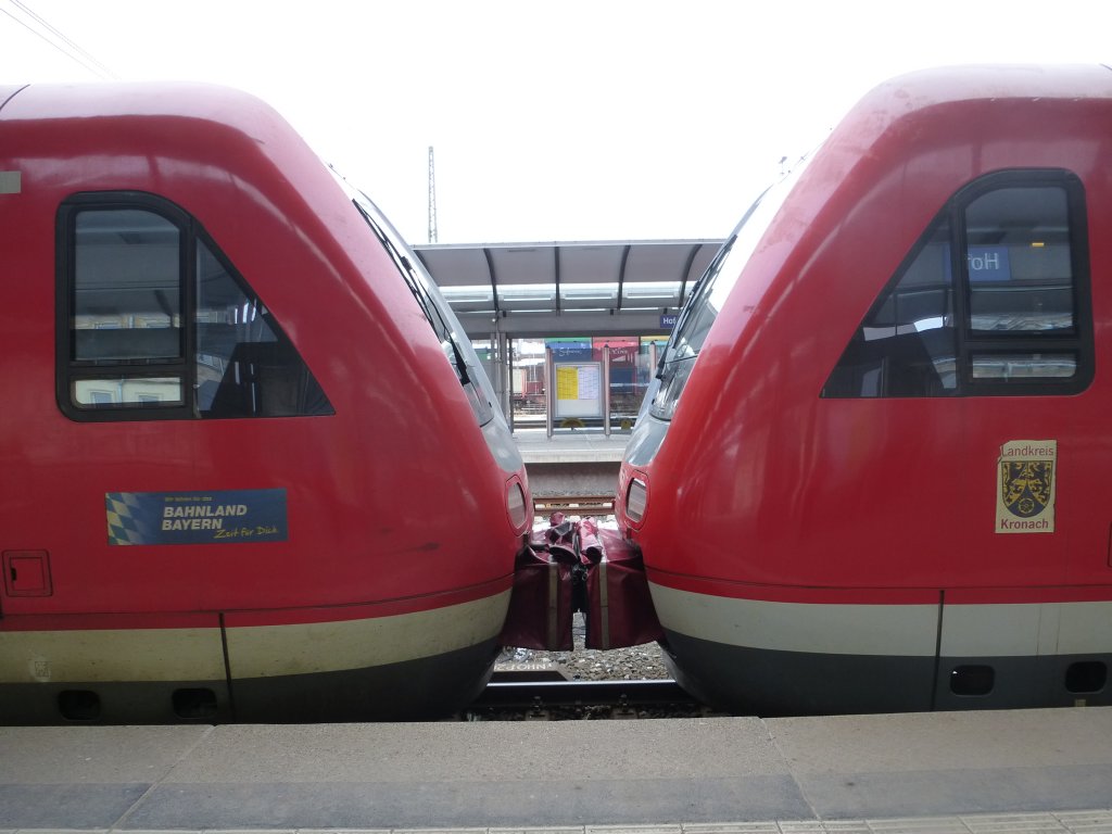 Here you can see the two couplings ( BR 612 ) in Hof main station on March 22th 2013.