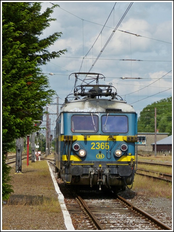 HLE 2365 is running through the station of Erquelinnes on June 23rd, 2012.