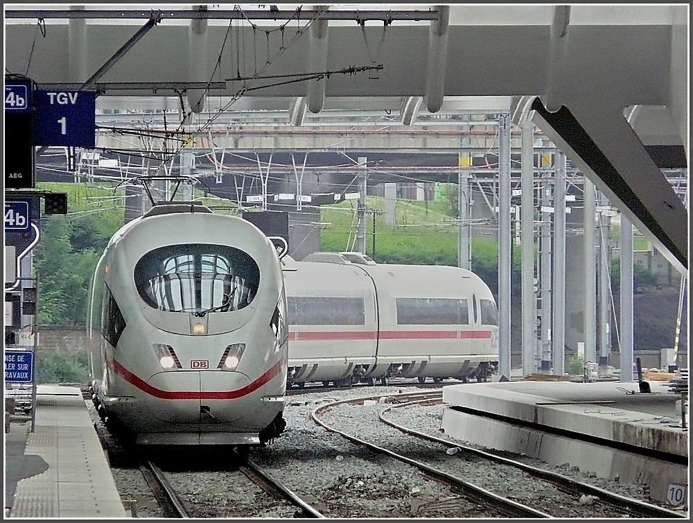 ICE 3 unit is entering into the station Liège Guillemins on May 5th, 2008. 